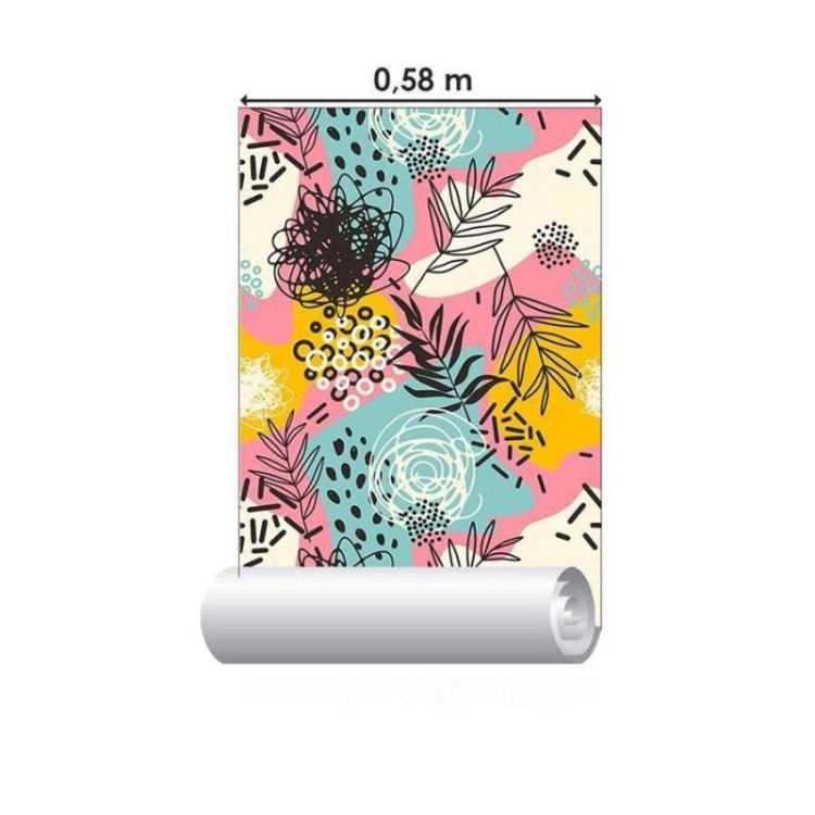 Papel de Parede Adesivo Artístico Tropical...