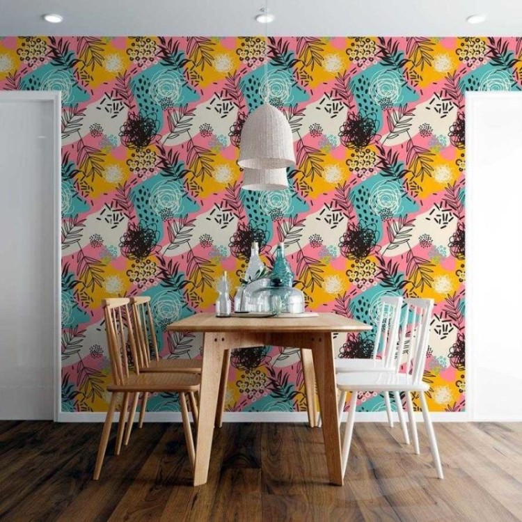 Papel de Parede Adesivo Artístico Tropical...