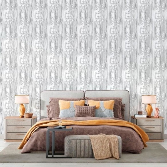Papel de Parede Adesivo Árvore Linhas N012076