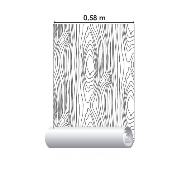 Papel de Parede Adesivo Árvore Linhas N012076