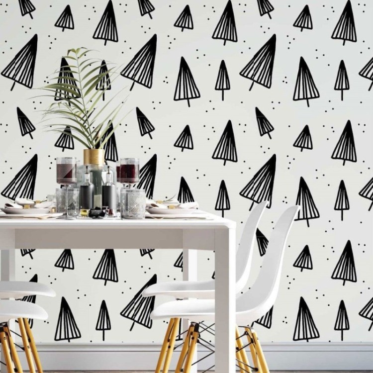 Papel de Parede Adesivo Árvores Inverno N014093