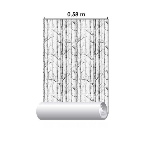 Papel de Parede Adesivo Árvores Preto e Branco N011022