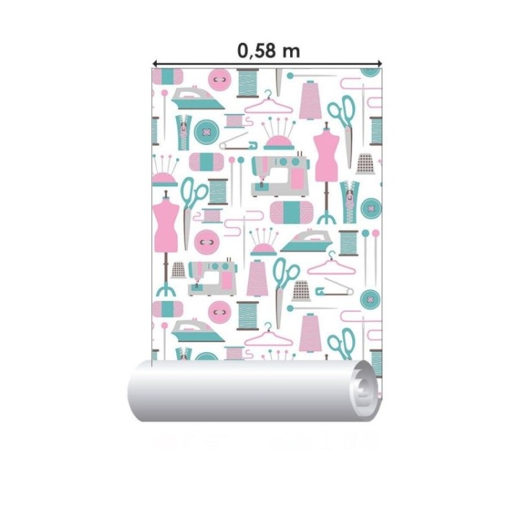 Papel de Parede Adesivo Ateliê de Costura N016052