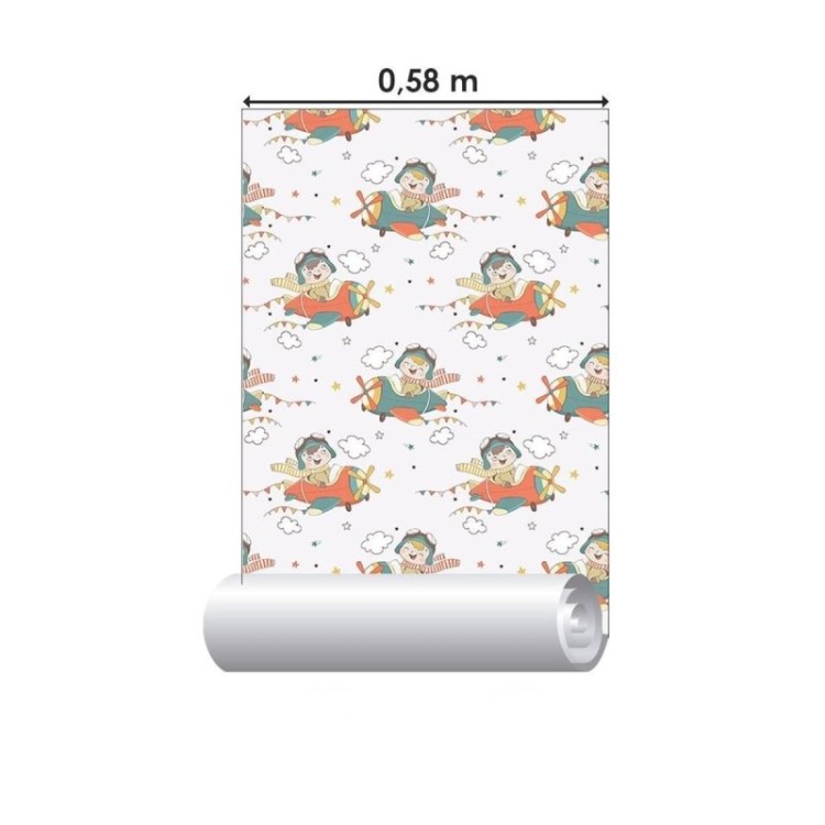Papel de Parede Adesivo Avião Divertido N09078