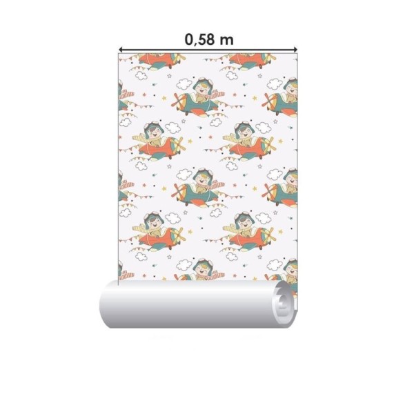 Papel de Parede Adesivo Avião Divertido N09078