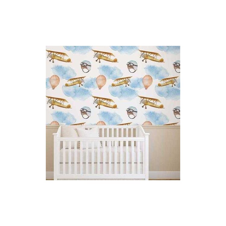 PAPEL DE PAREDE ADESIVO Avião Infantil 62047711