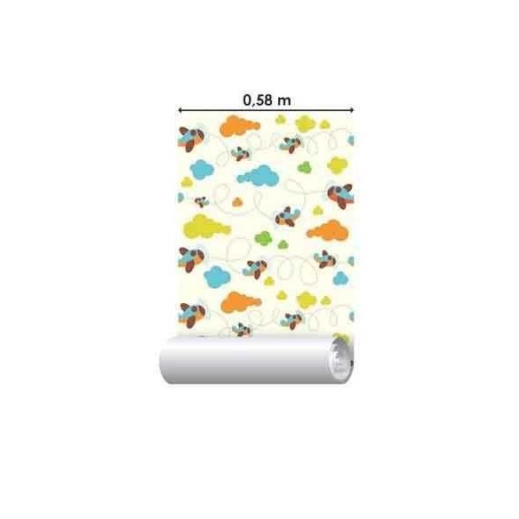 Papel de Parede Adesivo Avião Nuvens 86313967