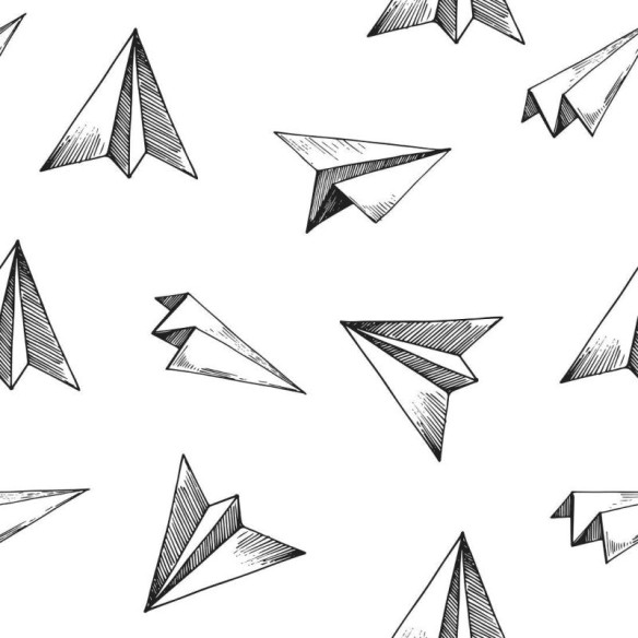 Papel de Parede Adesivo Aviões de Papel N019082