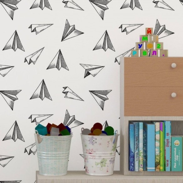 Papel de Parede Adesivo Aviões de Papel N019082
