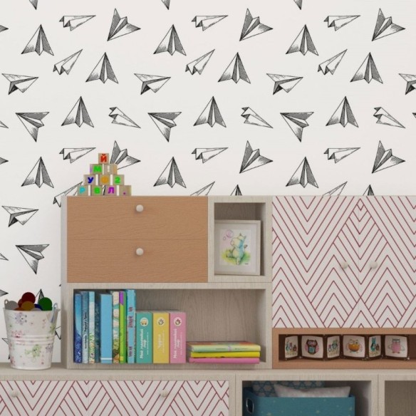 Papel de Parede Adesivo Aviões de Papel N019082