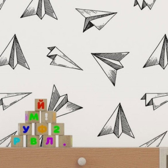 Papel de Parede Adesivo Aviões de Papel N019082