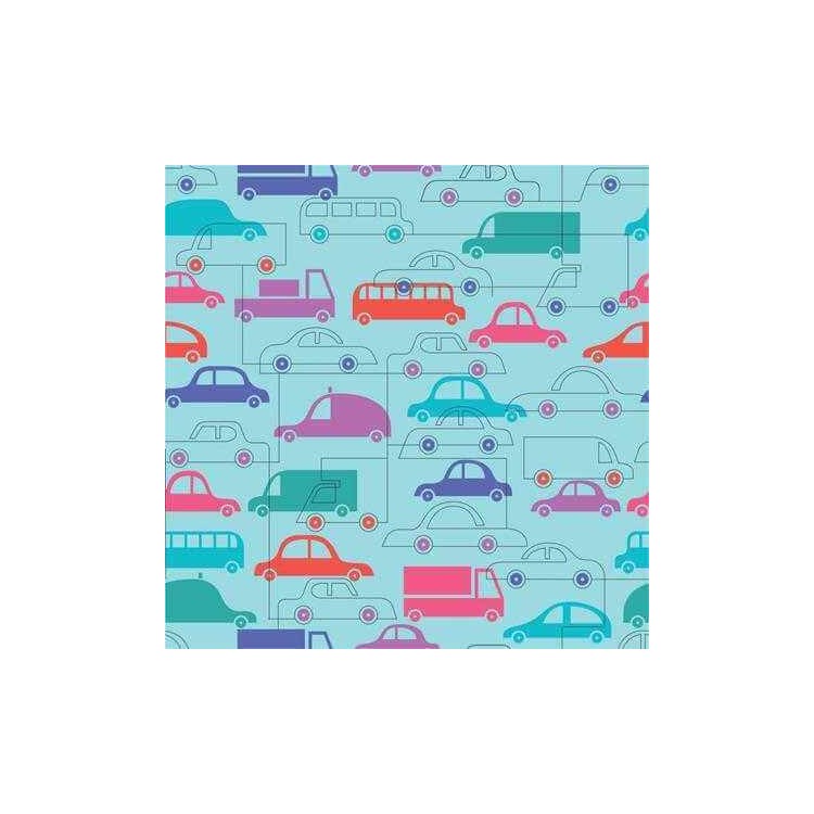 Papel de Parede Adesivo Azul Carros 351