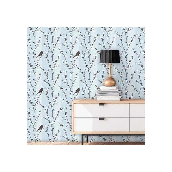 Papel de Parede Adesivo Azul Passaros 101474812