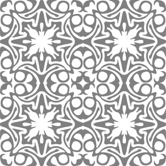 Papel de Parede Adesivo Azulejo Abstrato Cinza e Branco N07113