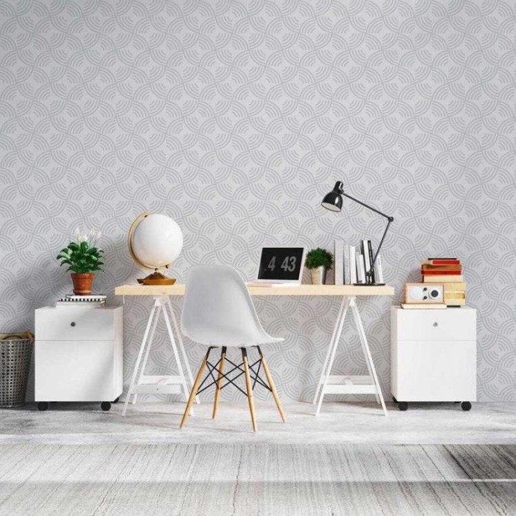 Papel de Parede Adesivo Azulejo Cinza...