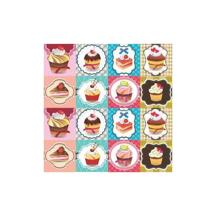 PAPEL DE PAREDE ADESIVO AZULEJO CUPCAKE...