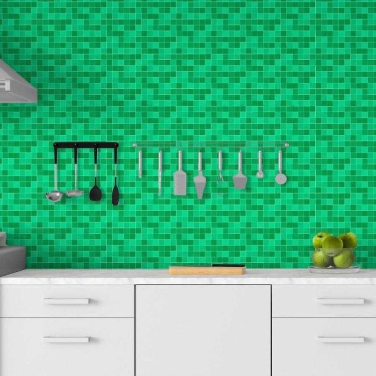 Papel de Parede Adesivo Lavável Decoração Pastilhas Azulejo Para Cozinha  Marrom Xadrez 3D - Pro Decor