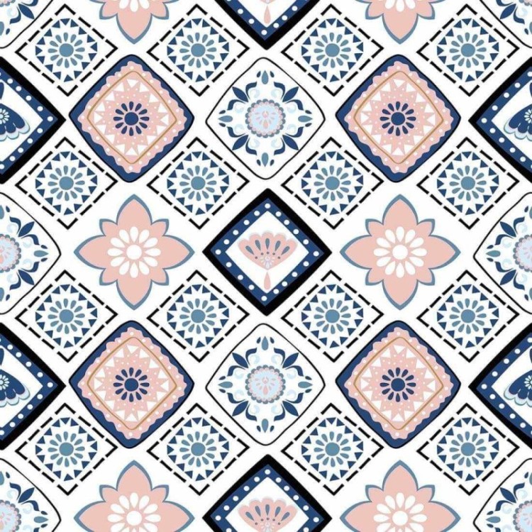 Papel de Parede Adesivo Azulejo Floral N02040