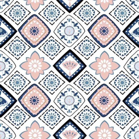 Papel de Parede Adesivo Azulejo Floral N02040