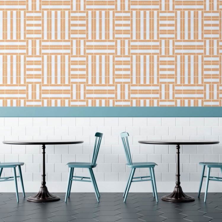 Papel de Parede Adesivo Azulejo Geométrico...