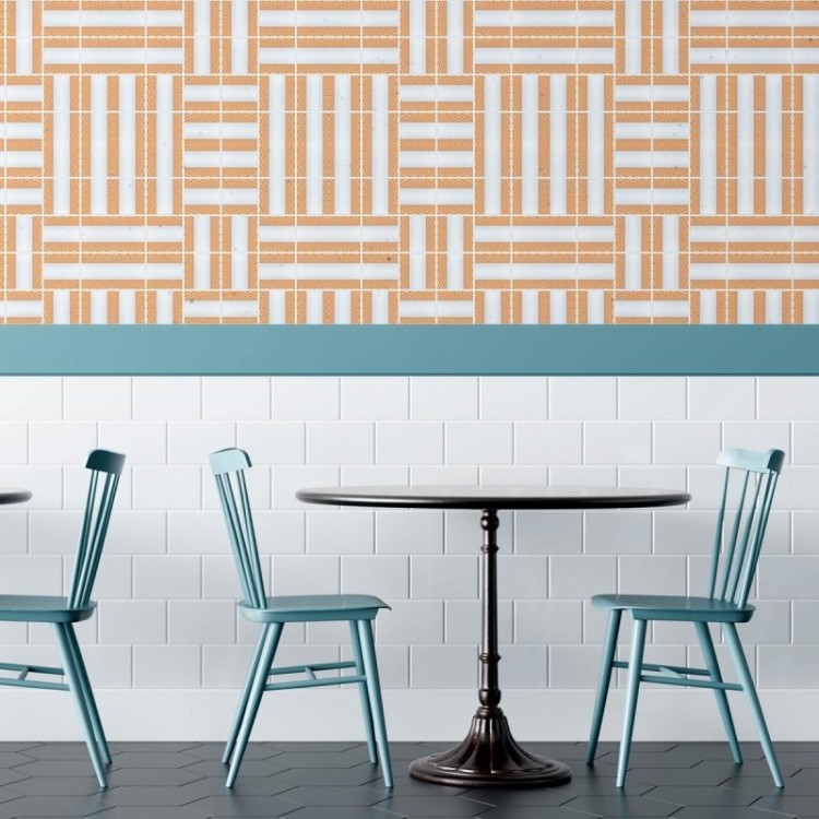 Papel de Parede Adesivo Azulejo Geométrico...