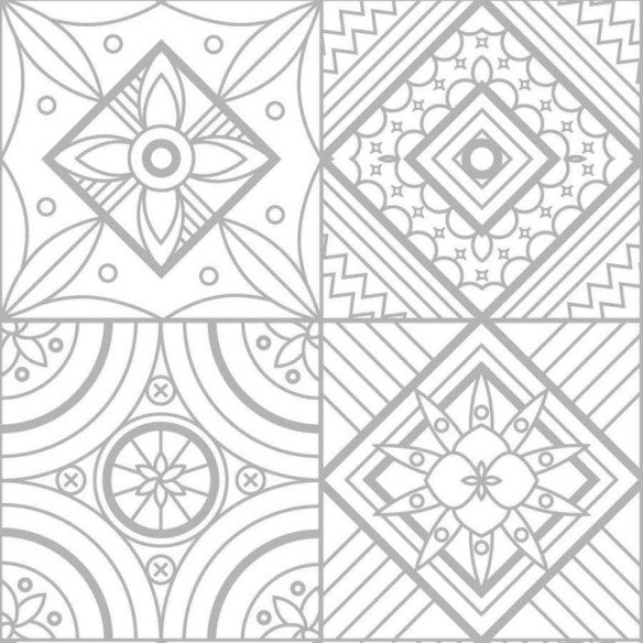 Papel de Parede Adesivo Azulejo Geométrico N06069