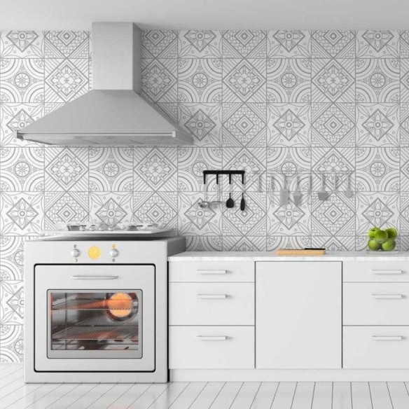 Papel de Parede Adesivo Azulejo Geométrico N06069