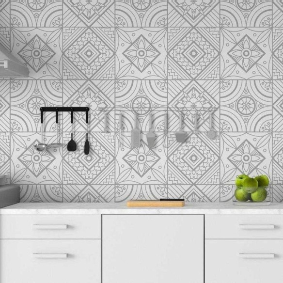 Papel de Parede Adesivo Azulejo Geométrico N06069