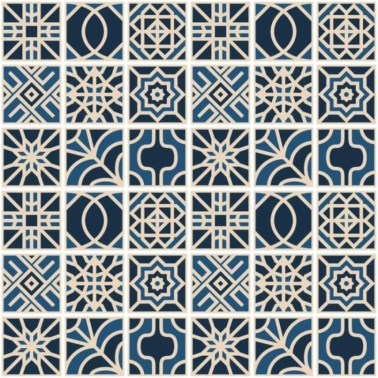 Papel de Parede Adesivo Azulejo Geométrico N06110