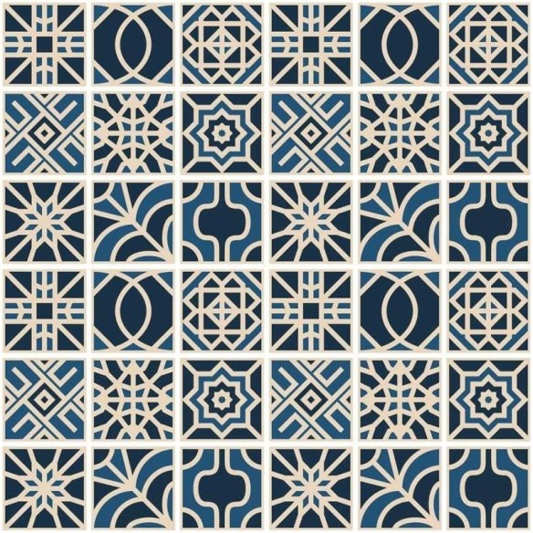 Papel de Parede Adesivo Azulejo Geométrico N06110
