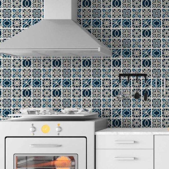 Papel de Parede Adesivo Azulejo Geométrico N06110