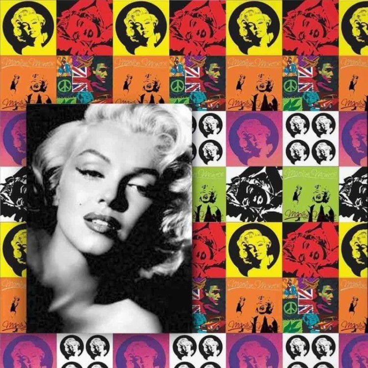 Papel de Parede Adesivo Azulejo Marilyn Monroe L19
