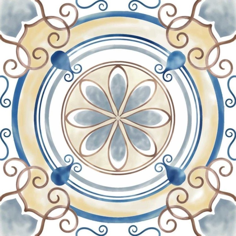 Papel de Parede Adesivo Azulejo Pintado à Mão...