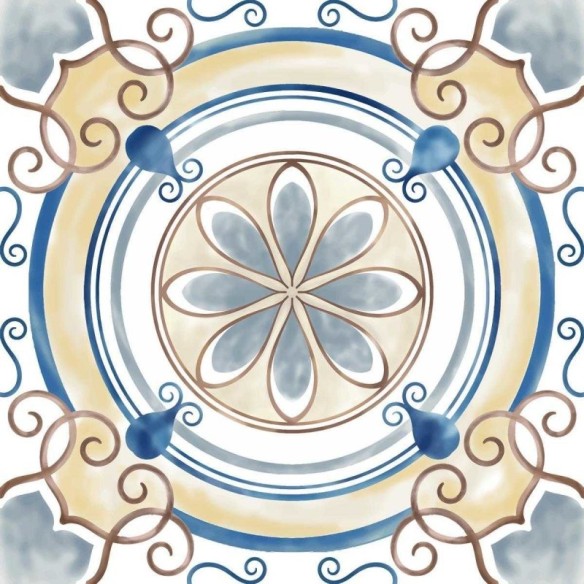 Papel de Parede Adesivo Azulejo Pintado à Mão N05211