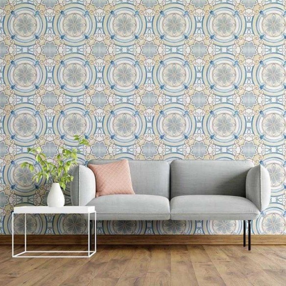Papel de Parede Adesivo Azulejo Pintado à Mão N05211