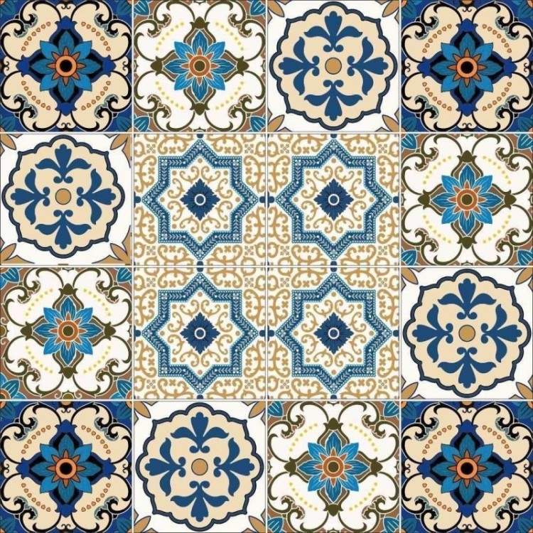 Papel de Parede Adesivo Azulejo Português...