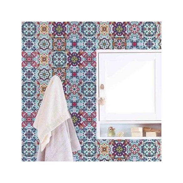 Papel de Parede Adesivo Azulejo Português 487627339
