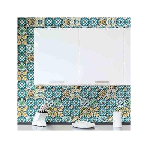 Papel de Parede Adesivo Azulejo Português 520877956