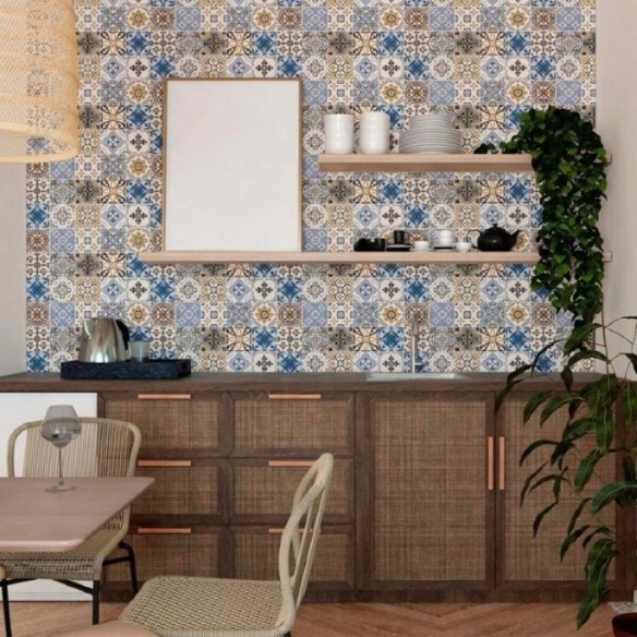 Papel de Parede Adesivo Azulejo Português N011006