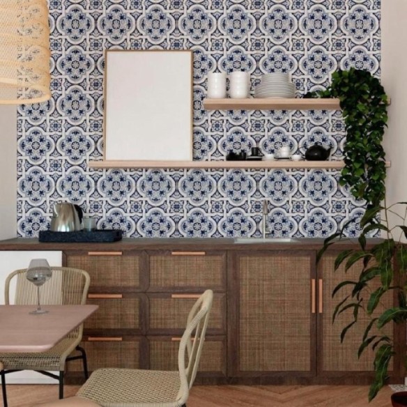 Papel de Parede Adesivo Azulejo Português N011008
