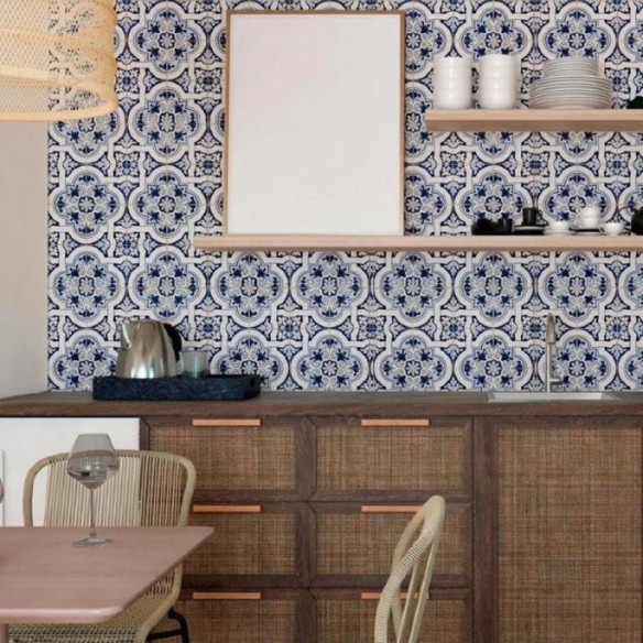 Papel de Parede Adesivo Azulejo Português N011008
