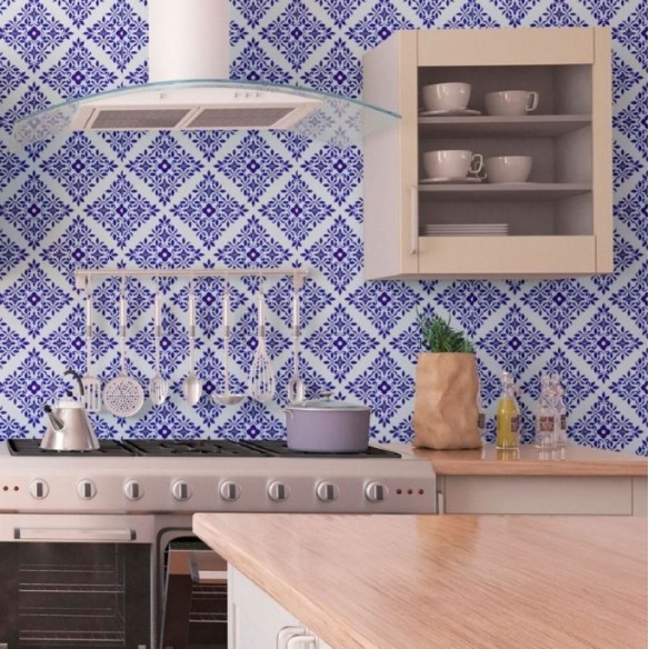 Papel de Parede Adesivo Azulejo Português N013091