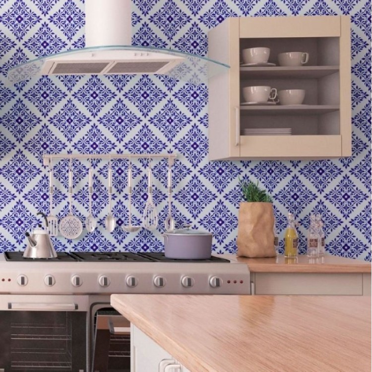 Papel de Parede Adesivo Azulejo Português N013091