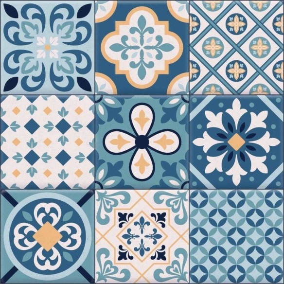 Papel de Parede Adesivo Azulejo Português N03032