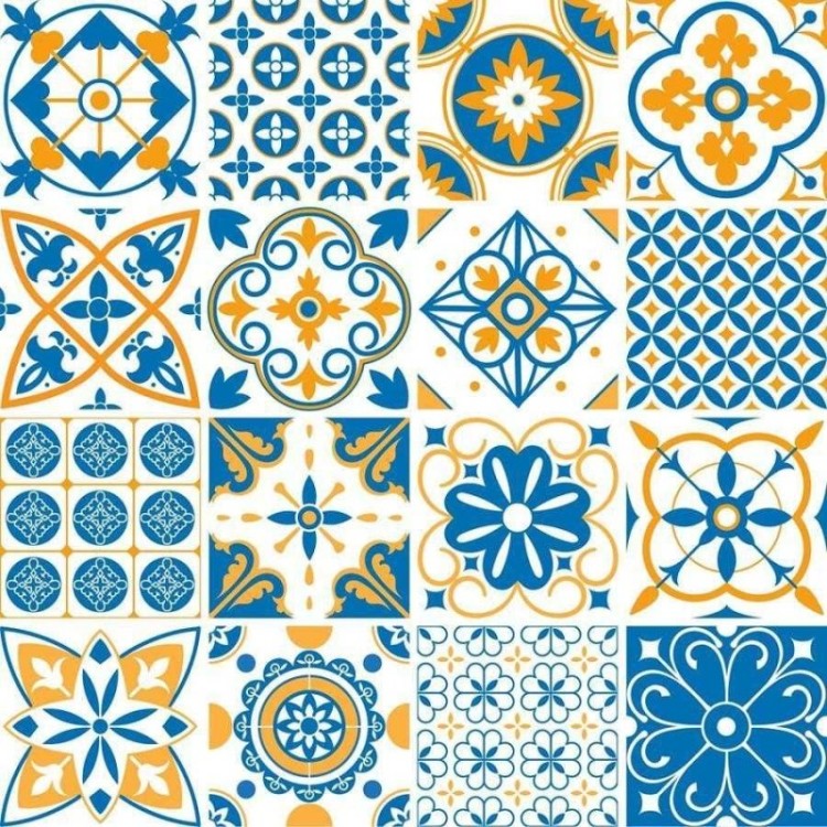 Papel de Parede Adesivo Azulejo Português N06059
