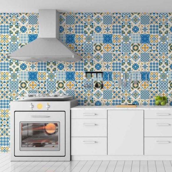 Papel de Parede Adesivo Azulejo Português N06059