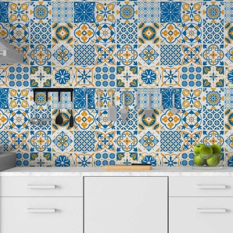 Papel de Parede Adesivo Azulejo Português N06059