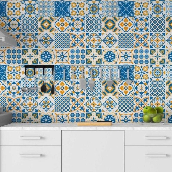 Papel de Parede Adesivo Azulejo Português N06059