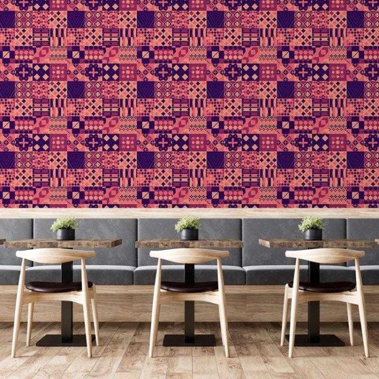 Papel de Parede Adesivo Azulejo Retrô Tons...