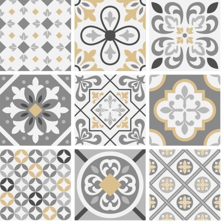 Papel de Parede Adesivo Azulejo tons bege N03029